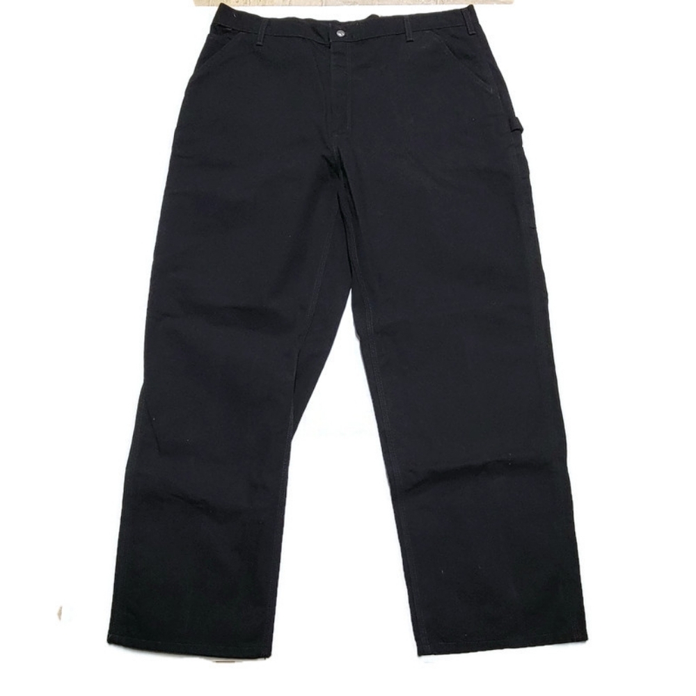 Carhartt Washed Duck Work Dungaree Pants Mens 42x34 Original Fit Black